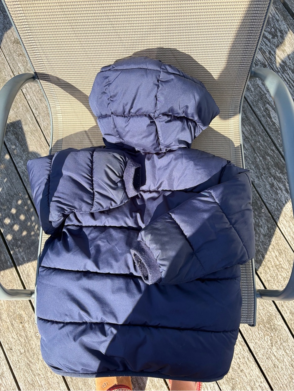 Baby Gap -Kids Navy Puffer Jacket with Hood - Picture 2 of 2